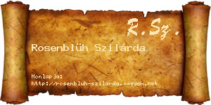 Rosenblüh Szilárda névjegykártya